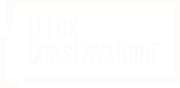 Leeds Conservatoire Logo, white with transparent background